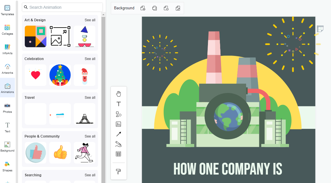Create an animated flipbook with animated shapes